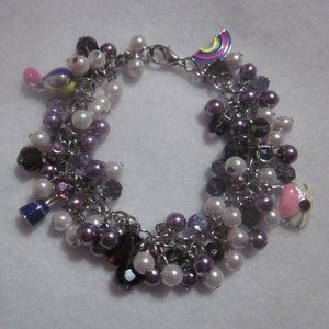 Purple & Light Pink Charm Bracelet.